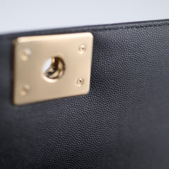 Chanel Boy Old Medium Chevron Caviar Black