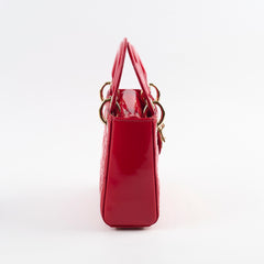 Christian Dior Mini Lady Dior Patent Red