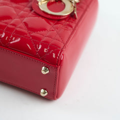 Christian Dior Mini Lady Dior Patent Red