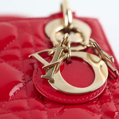Christian Dior Mini Lady Dior Patent Red