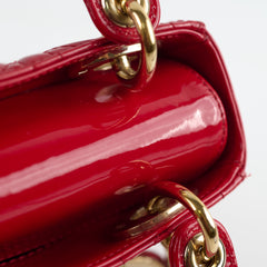 Christian Dior Mini Lady Dior Patent Red