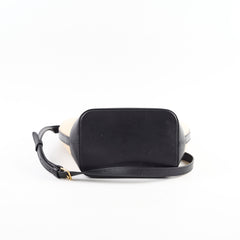 Celine Triiomphe Canvas Calfskin Bucket Bag Beige/Black