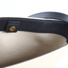 Celine Triiomphe Canvas Calfskin Bucket Bag Beige/Black