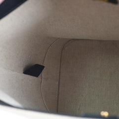 Celine Triiomphe Canvas Calfskin Bucket Bag Beige/Black