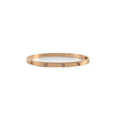 Cartier Small Model 10 Diamond Love Bracelet Pink Gold Size 16