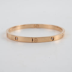 Cartier Small Model 10 Diamond Love Bracelet Pink Gold Size 16
