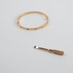 Cartier Small Model 10 Diamond Love Bracelet Pink Gold Size 16