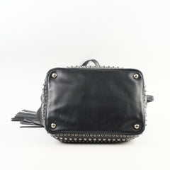 Prada Studded Drawstring Bucket Bag Black