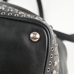 Prada Studded Drawstring Bucket Bag Black