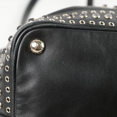 Prada Studded Drawstring Bucket Bag Black