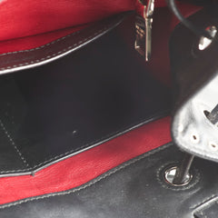 Prada Studded Drawstring Bucket Bag Black