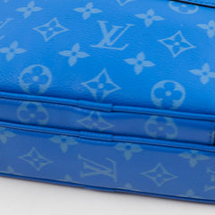 Louis Vuitton Taigarama Leather Messenger Bag Blue