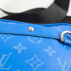 Louis Vuitton Taigarama Leather Messenger Bag Blue