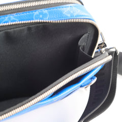 Louis Vuitton Taigarama Leather Messenger Bag Blue