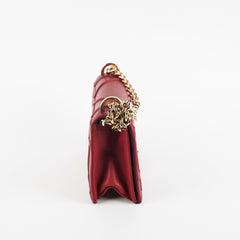 Christian Dior Small Diorama Burgundy Crossbody Bag