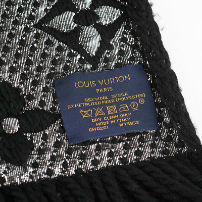Louis Vuitton Black Logomania Wool & Silk Scarf Louis Vuitton