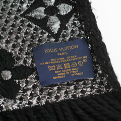 Louis Vuitton Wool Scarf Black/Metallic Silver