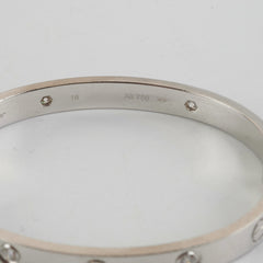 Cartier 4 Diamond White Gold Size 16 Love Bracelet