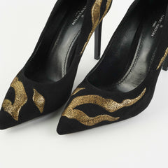 Louis Vuitton Black/Gold Heels Size 37