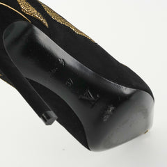 Louis Vuitton Black/Gold Heels Size 37