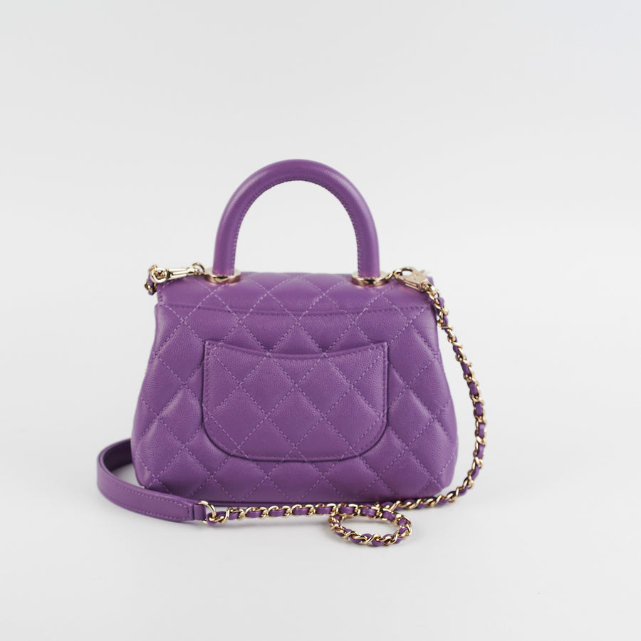 ITEM 9 - Chanel Mini Coco Handle Purple – THE PURSE AFFAIR
