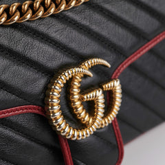 Gucci Small Marmont Red/Black Shoulder Bag