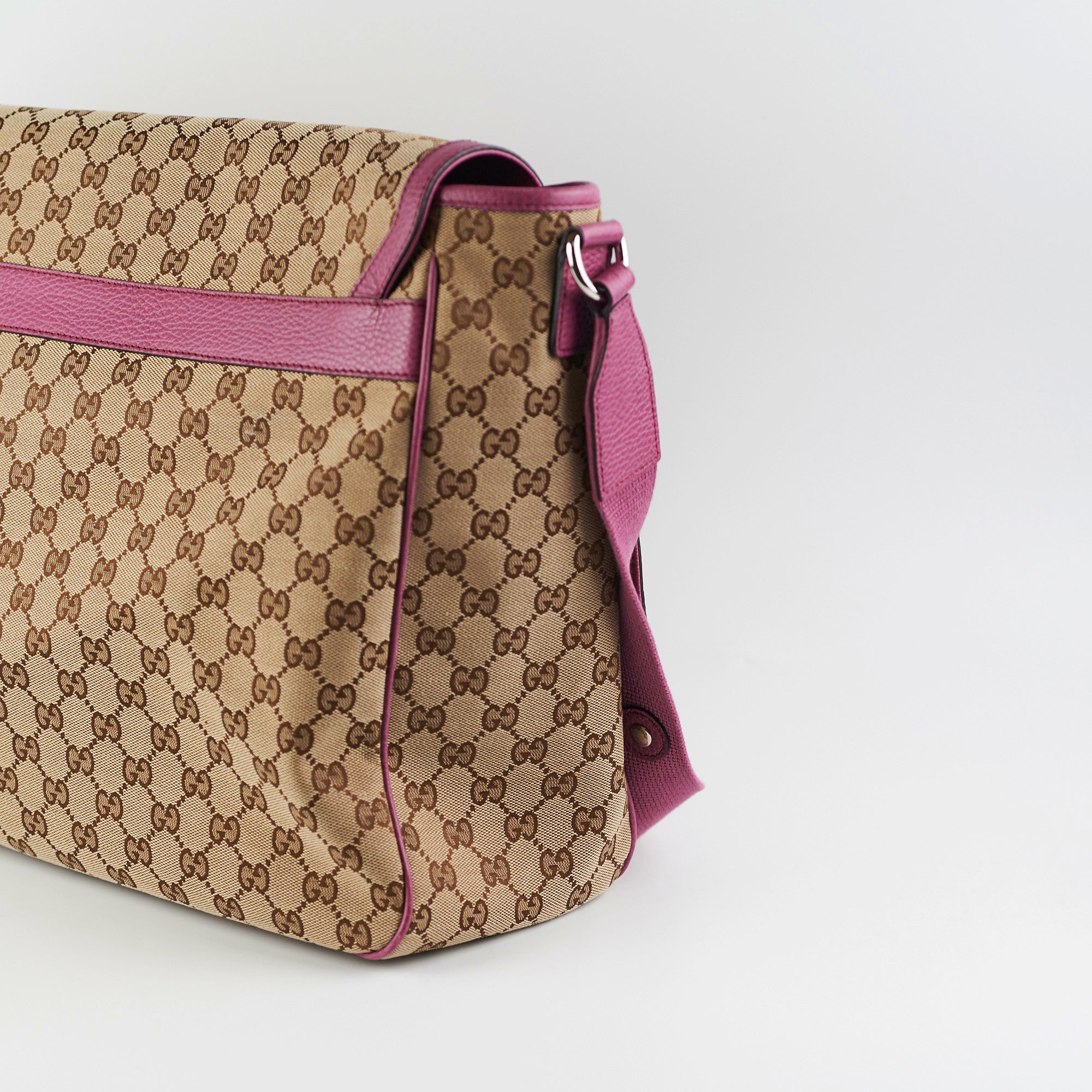 Gucci Baby Bag with Changemat Monogram Pink - THE PURSE AFFAIR