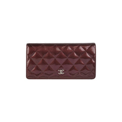 Chanel Long Wallet Patent Burgundy