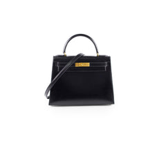 Hermes Kelly 28 Box Leather Noir - S circle stamp