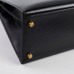 Hermes Kelly 28 Box Leather Noir - S circle stamp
