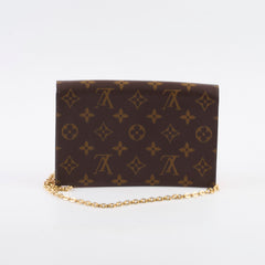 Louis Vuitton Flore Chain Wallet On Chain Monogram Pink