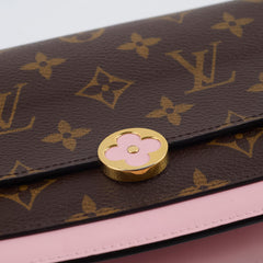 Louis Vuitton Flore Chain Wallet On Chain Monogram Pink