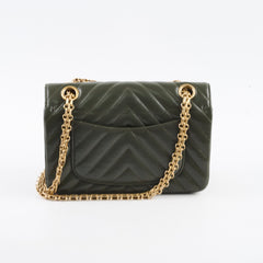 Chanel Mini 2.55 Chevron Reissue Khaki Green Microchipped