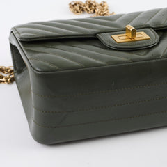 Chanel Mini 2.55 Chevron Reissue Khaki Green Microchipped