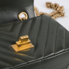 Chanel Mini 2.55 Chevron Reissue Khaki Green Microchipped