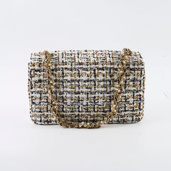 Chanel Tweed & Pearl Westminster Flap Bag Gold/White/Black