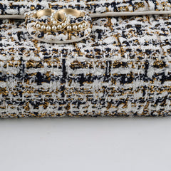 Chanel Tweed & Pearl Westminster Flap Bag Gold/White/Black