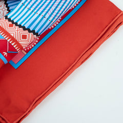 Hermes 90 x 90 Silk Scarf Cent Plis Des Miao Red/Blue