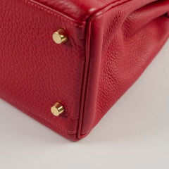 Hermes Kelly 28 Clemence Rouge Vif? - Square I Stamp