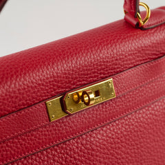 Hermes Kelly 28 Clemence Rouge Vif? - Square I Stamp