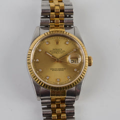 Rolex Two Toned Diamonds Datejust 36MM Watch