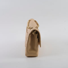 Chanel Caviar Medium/Large Double Classic Flap GHW Beige