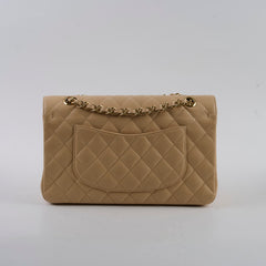 Chanel Caviar Medium/Large Double Classic Flap GHW Beige