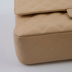 Chanel Caviar Medium/Large Double Classic Flap GHW Beige