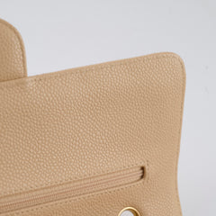 Chanel Caviar Medium/Large Double Classic Flap GHW Beige