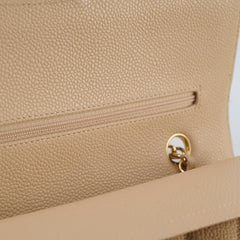 Chanel Caviar Medium/Large Double Classic Flap GHW Beige