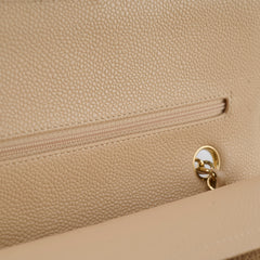 Chanel Caviar Medium/Large Double Classic Flap GHW Beige