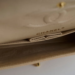 Chanel Caviar Medium/Large Double Classic Flap GHW Beige