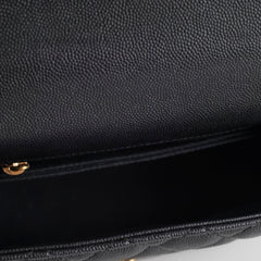 Chanel Caviar Small Coco Handle with Lizard Top Handle Black