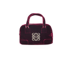 Loewe Mini Amazona Burgundy Velvet with Crystal Anagram